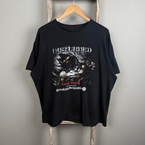 2016 Disturbed Breaking Benjamin Band Black Tour Music‎ T Shirt XL